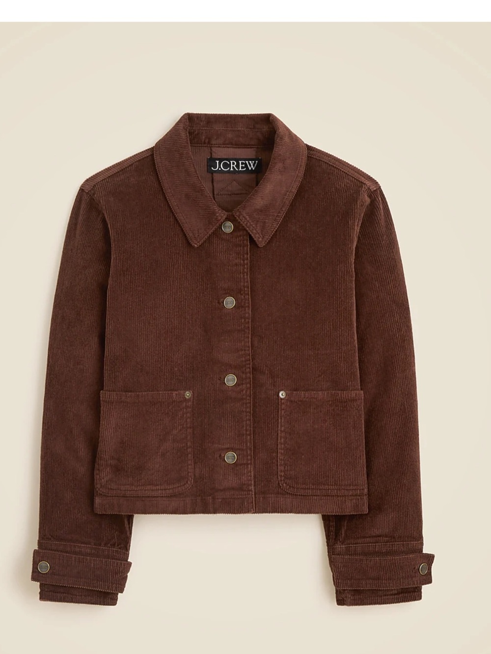 J. Crew Cropped Corduroy Barn Jacket in French Press Sold Out